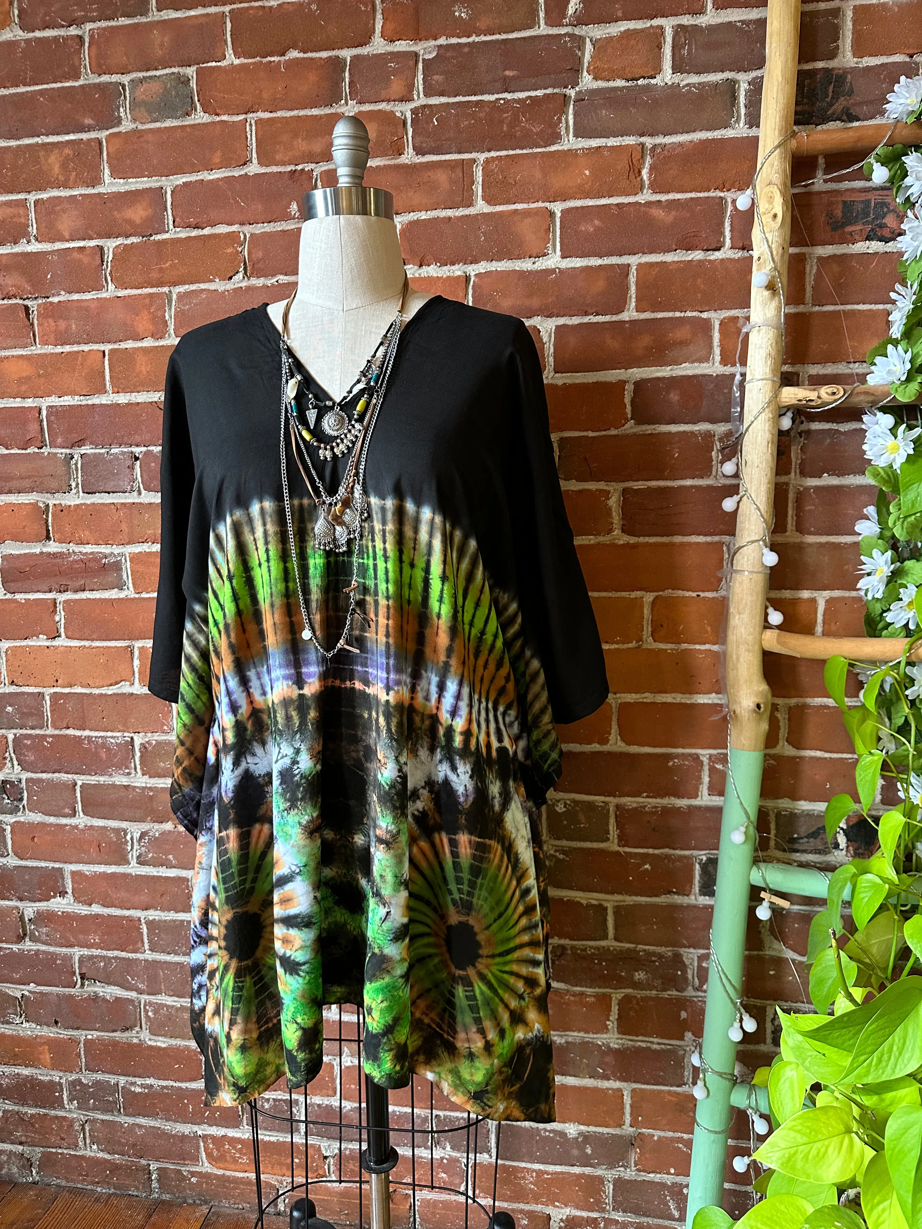 Raven Tie Dye Poncho Top