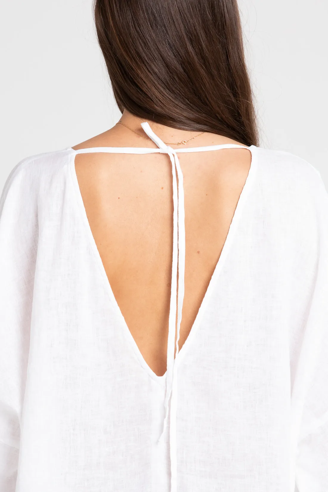 Sofia Linen Tunic White