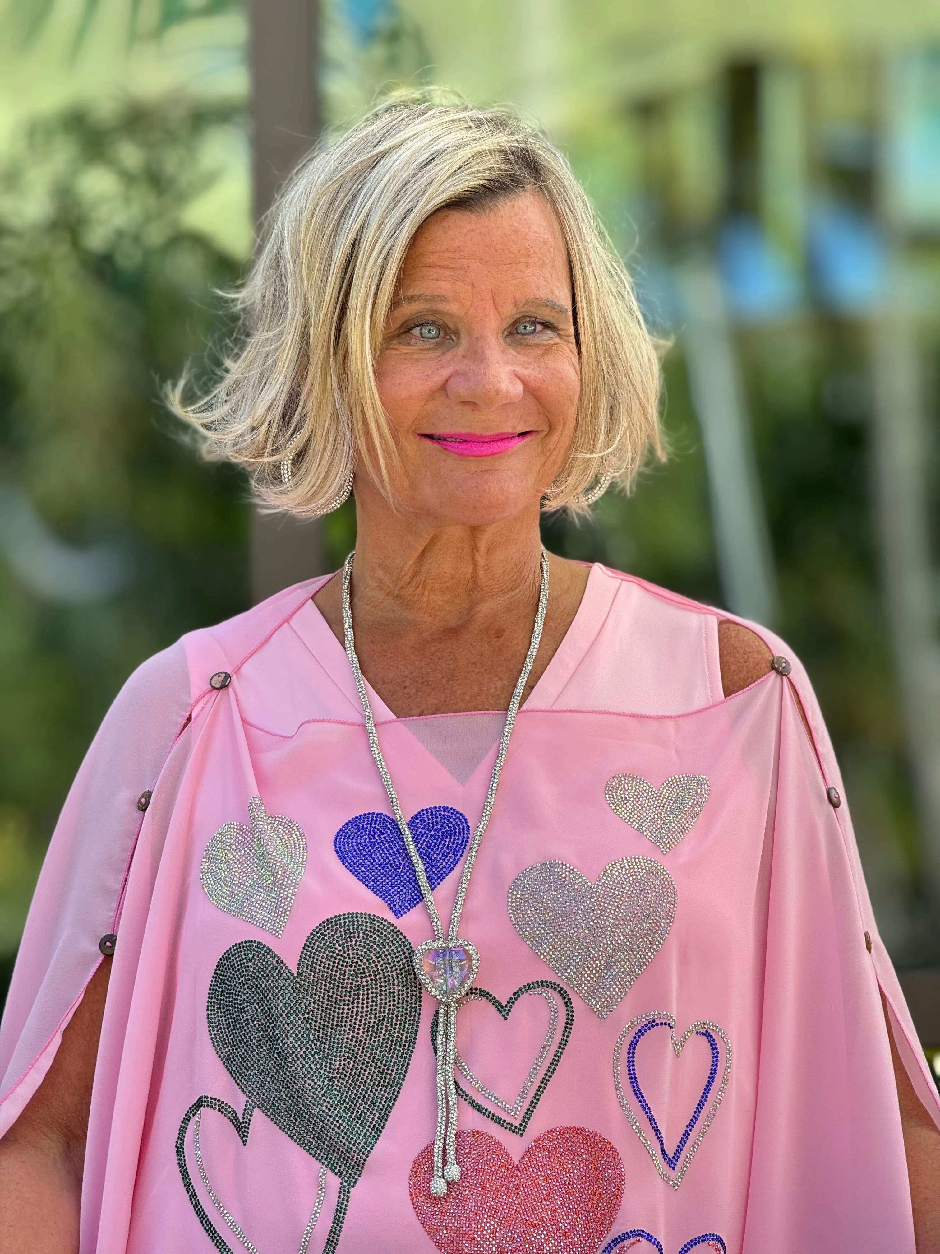 SWAROVSKI CRYSTAL PINK HEART TOP