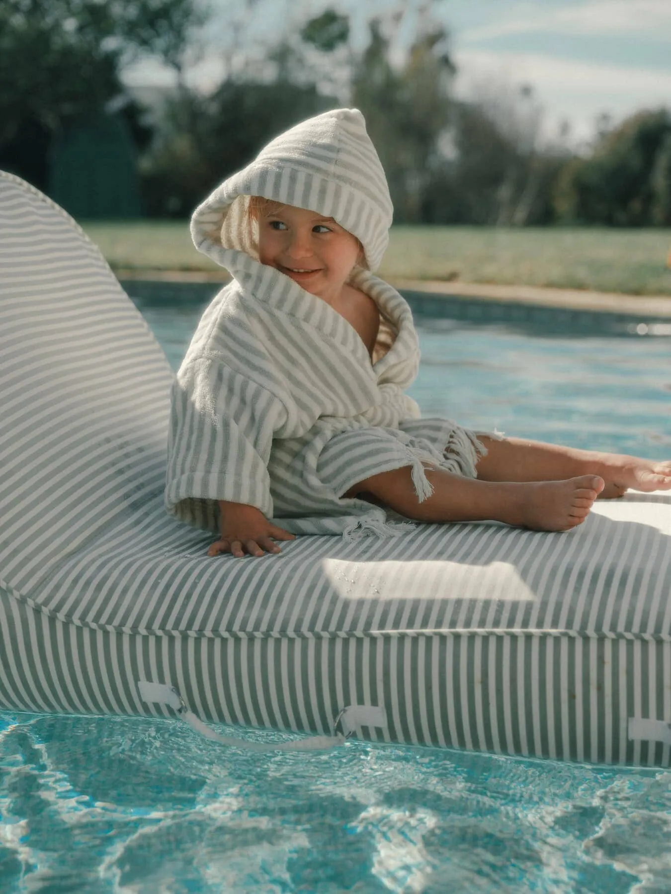 The Mini Poncho - Lauren's Sage Stripe