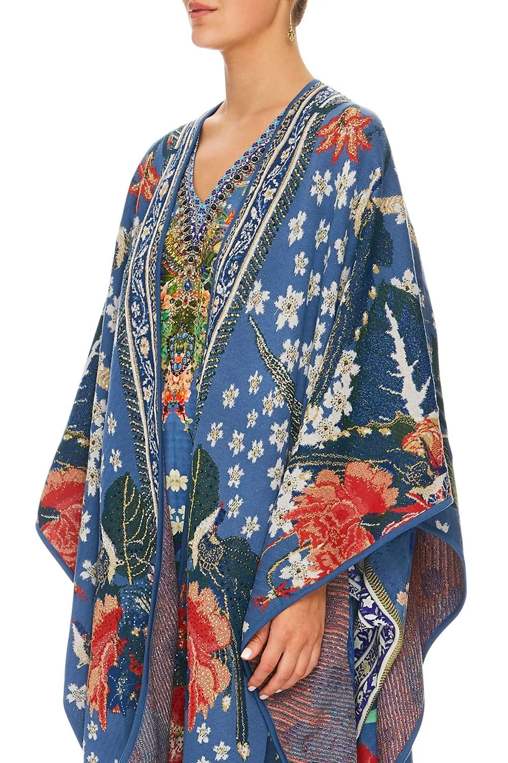 THROW OVER PONCHO FARAWAY FLORALS