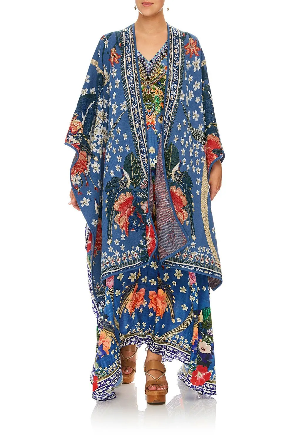 THROW OVER PONCHO FARAWAY FLORALS