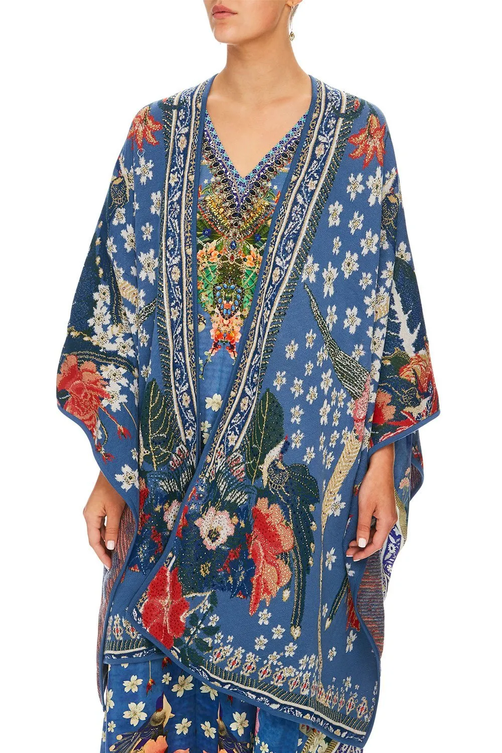 THROW OVER PONCHO FARAWAY FLORALS