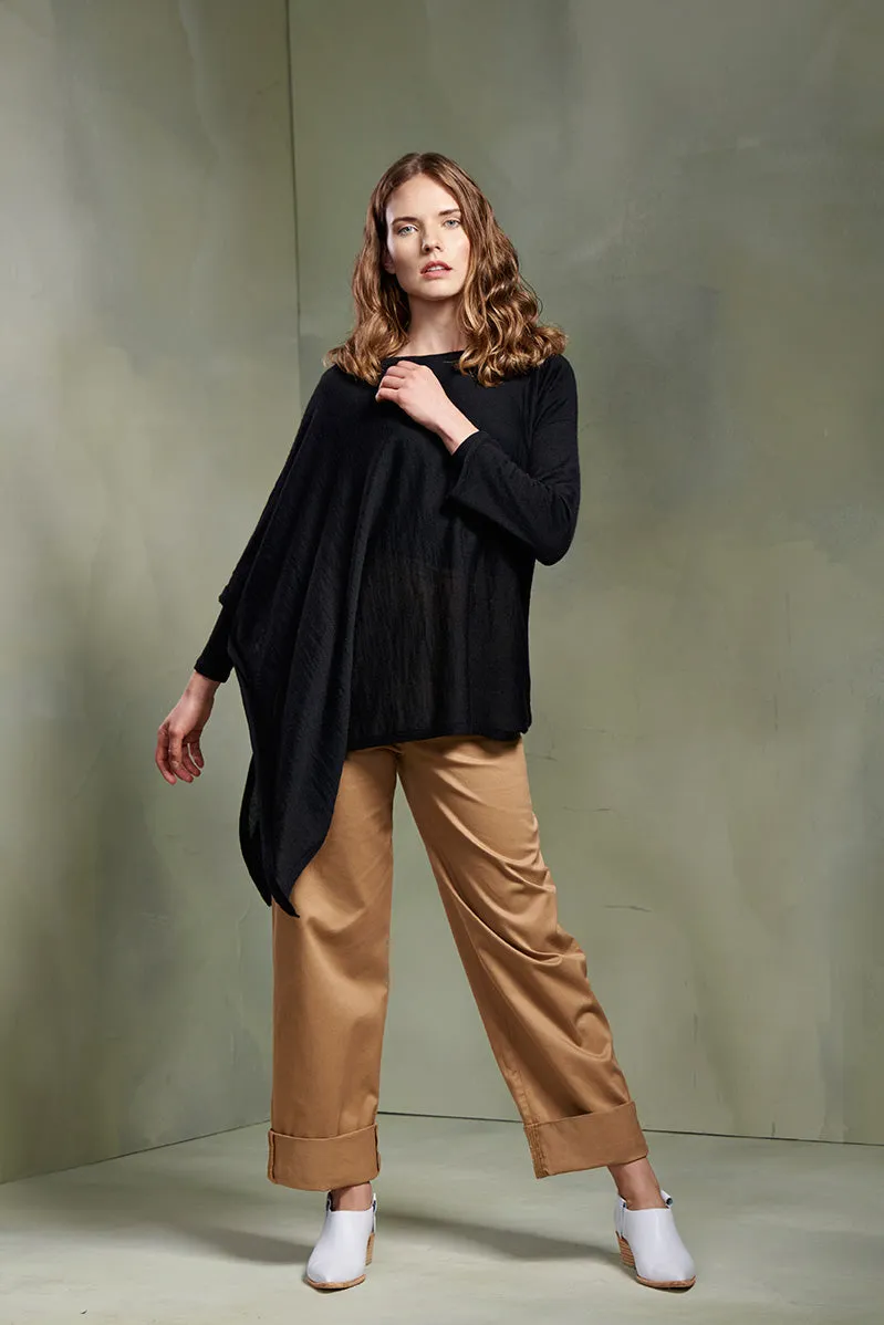 Toffee Poncho Baby Alpaca Color Black