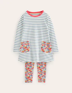 Tunic and Leggings Set-Dusk Blue/Ivory