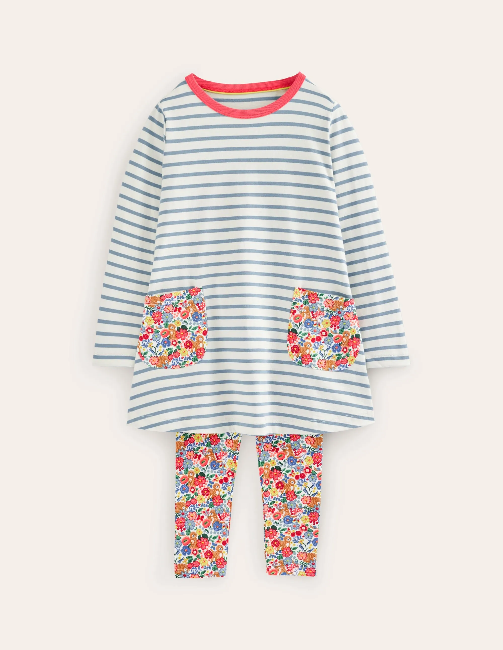 Tunic and Leggings Set-Dusk Blue/Ivory