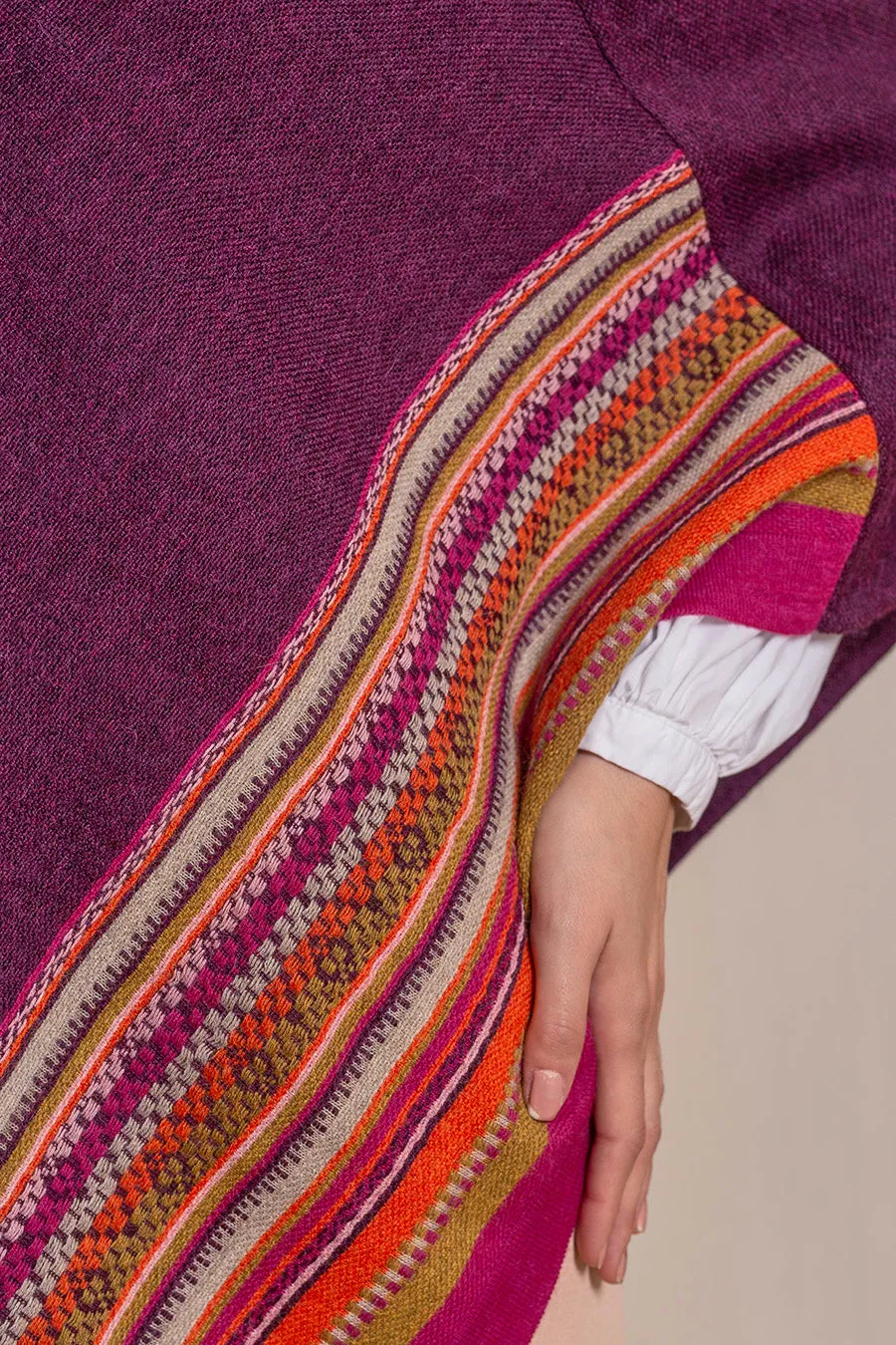 Vilcanota Poncho Baby Alpaca Color Vendimia