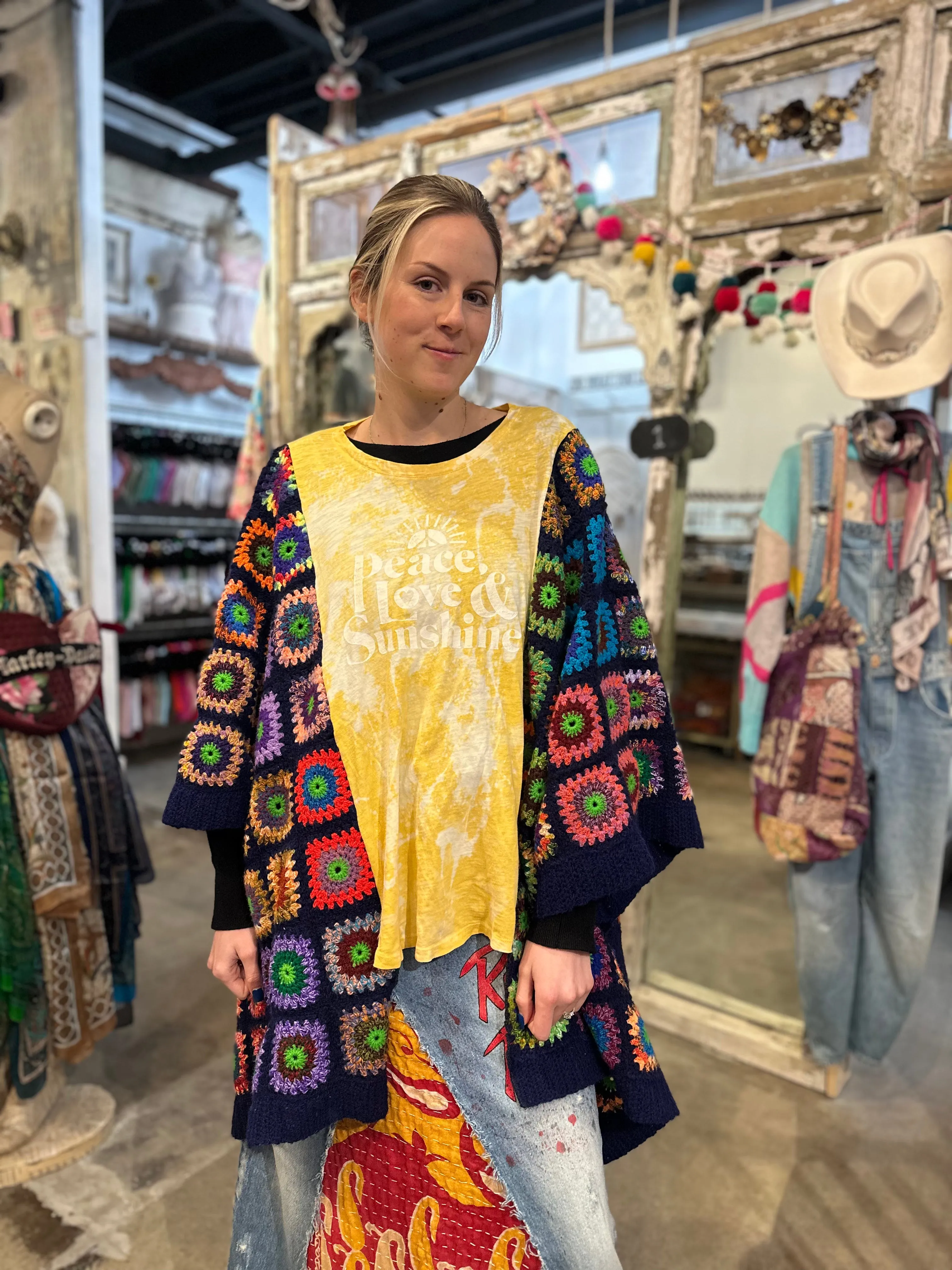 Vintage Blanket Poncho-10095