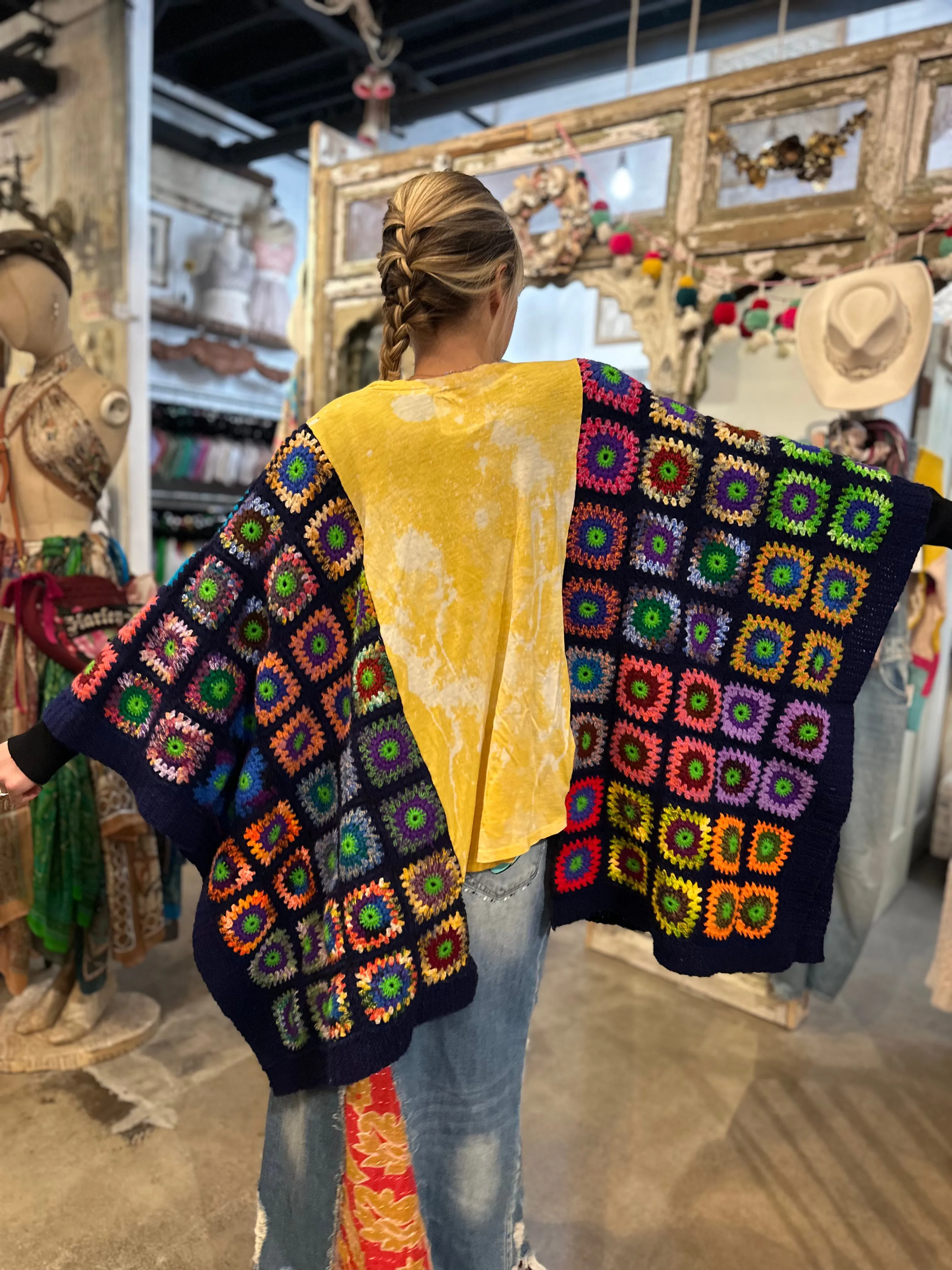 Vintage Blanket Poncho-10095