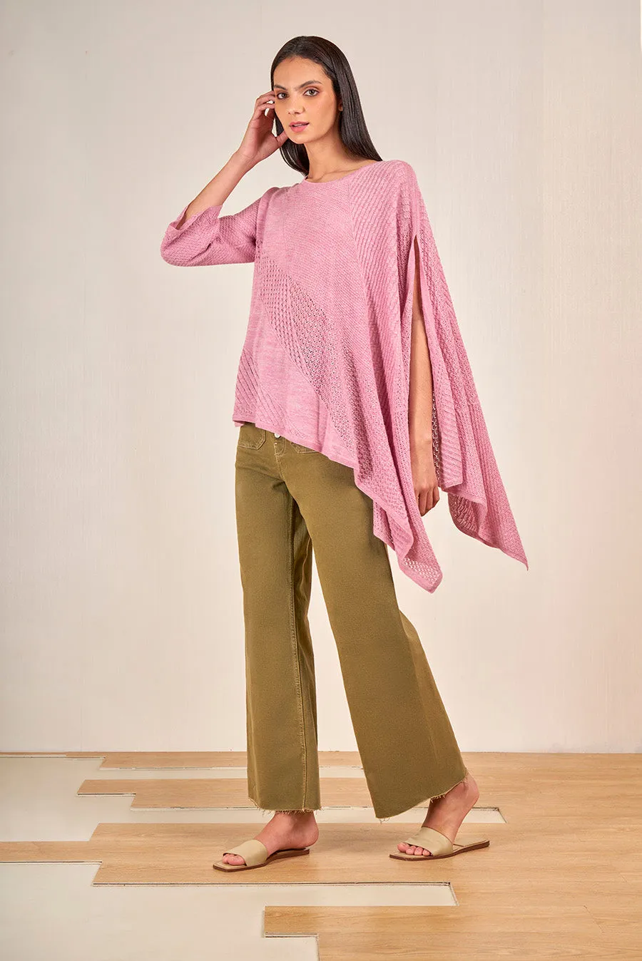 Vous Poncho Baby Alpaca Color Mosqueta