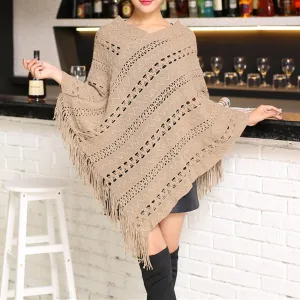 Womens Lacy Knit Poncho