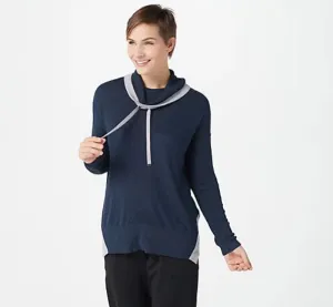 zuda Ecovero Poncho with Cowlneck Large Dark Navy