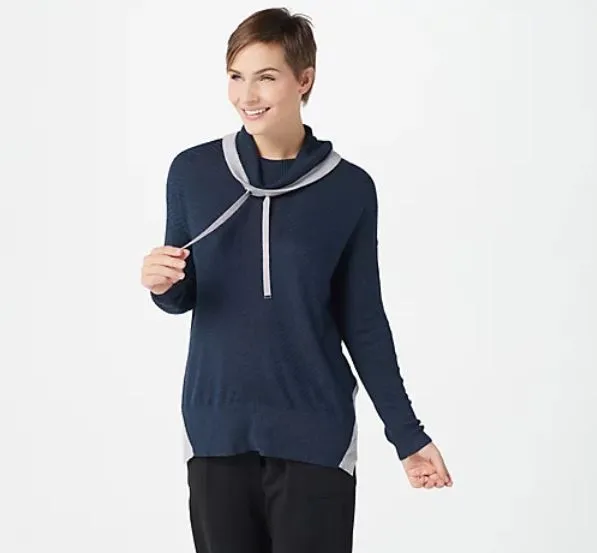 zuda Ecovero Poncho with Cowlneck Large Dark Navy